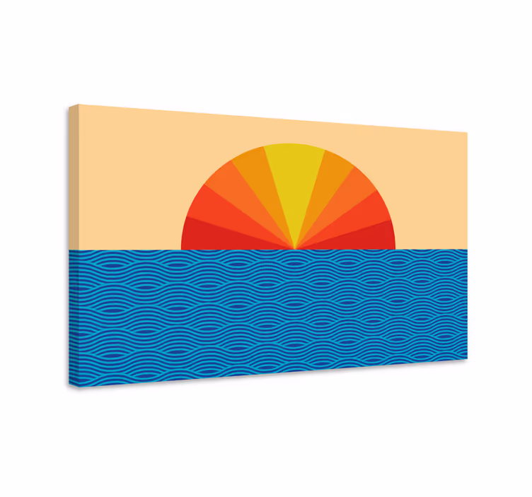 Solnedgångsreflektion Kanvas årgång - Tenstickers