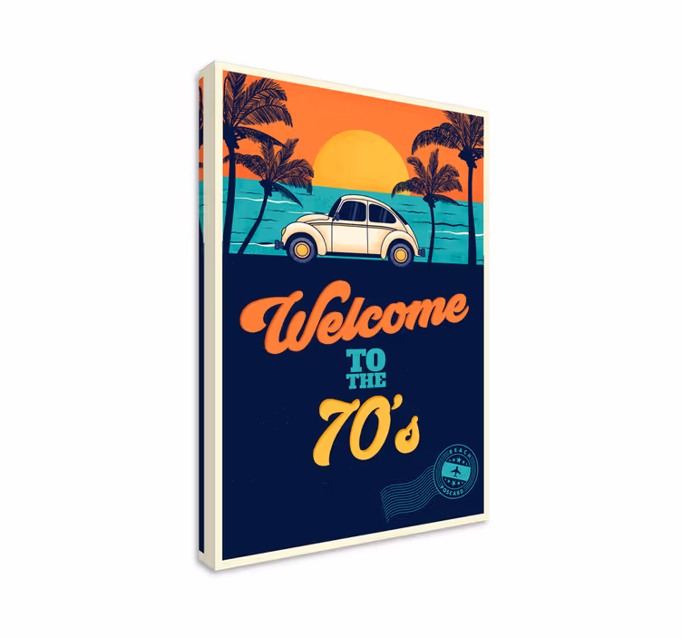 Välkommen till 70-talets vertikala retro canvaskonst - Tenstickers