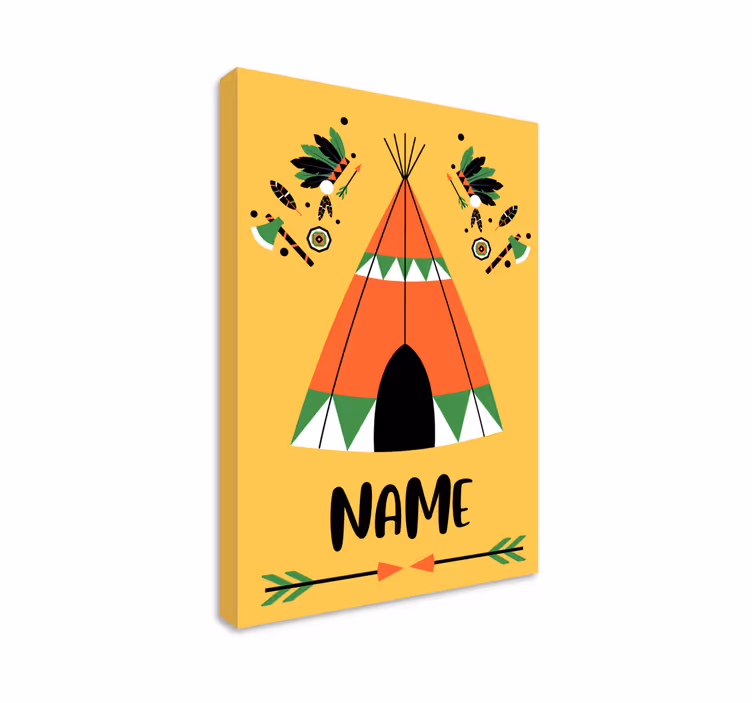 Personlig tipi Kanvas barnrum - Tenstickers
