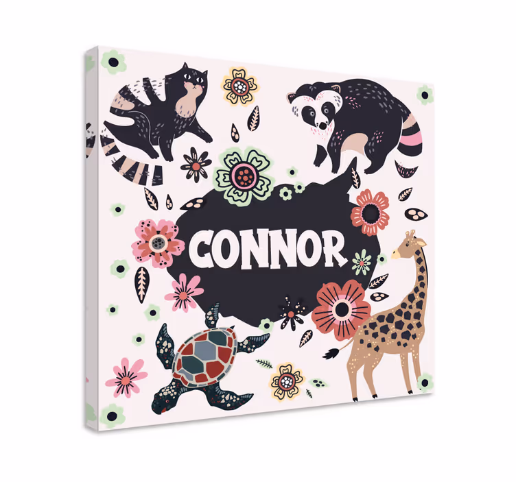 Personligt naturcollage Kanvas barnrum - Tenstickers