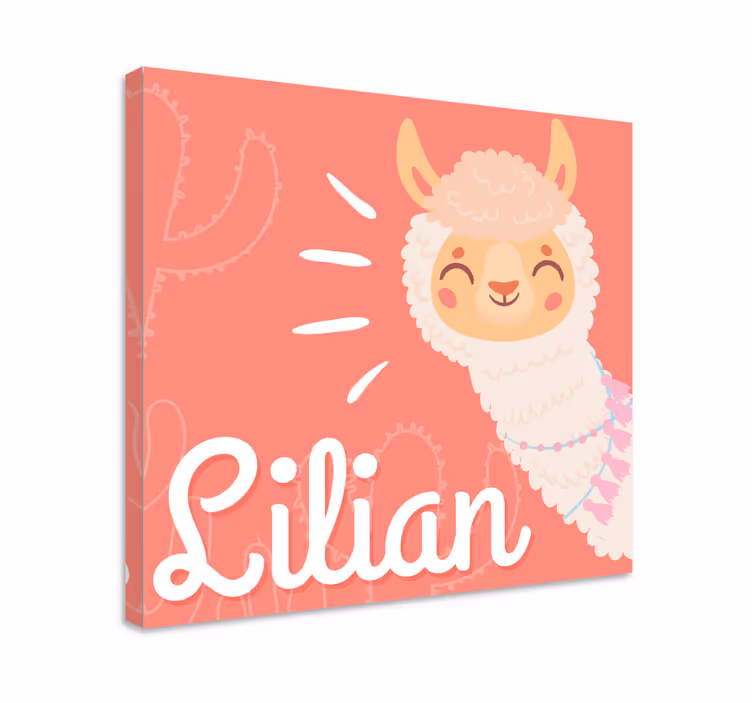 Söt lama personifierad personligcanvas tavla - Tenstickers