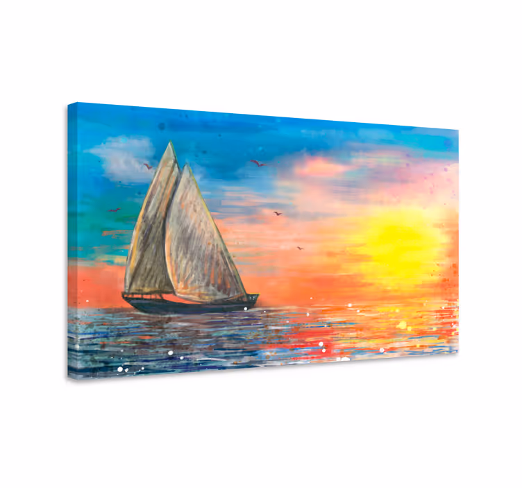 Puesta de sol nautiskacanvas tavla tryck - Tenstickers