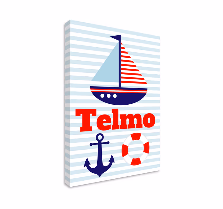 Personliga barn nautiskacanvas tavla - Tenstickers
