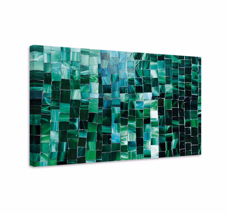 Grön keramisk mosaikcanvas tavla tryck - Tenstickers