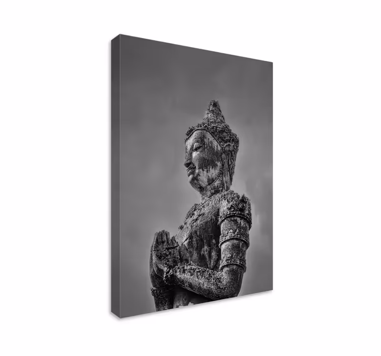 Grå buddha canvas canvas tavla - Tenstickers