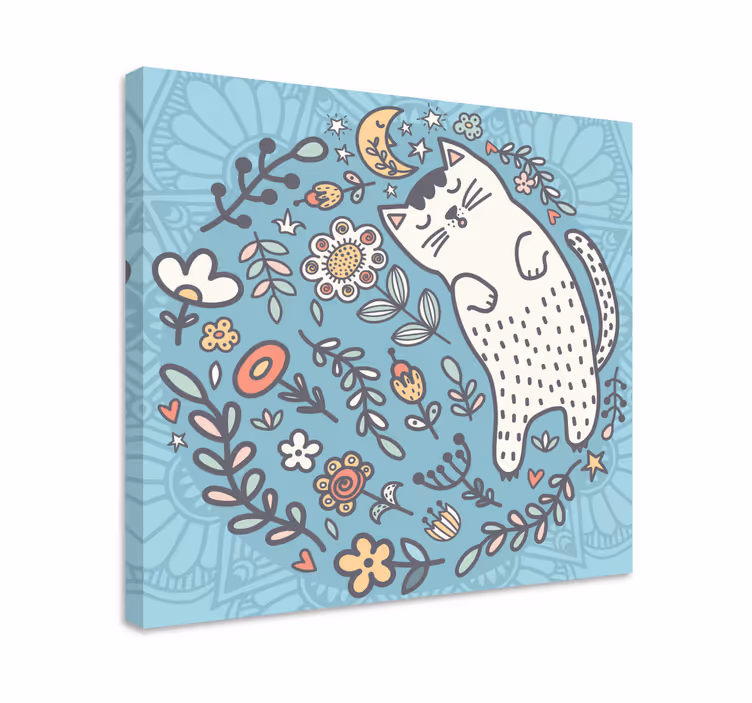 Bedårande katt mandalacanvas tavla canvas tavla - Tenstickers