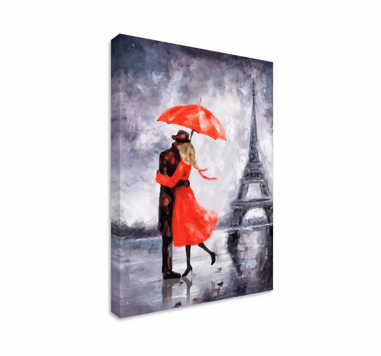 Personas enamorados torre eiffelcanvas tavla - Tenstickers