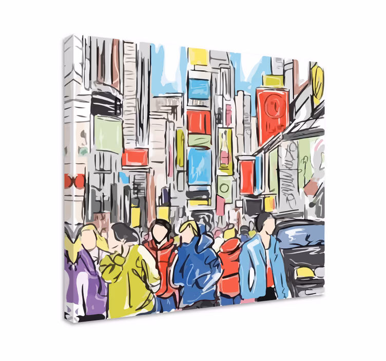 Moderno de nueva york människor kanvastryck - Tenstickers