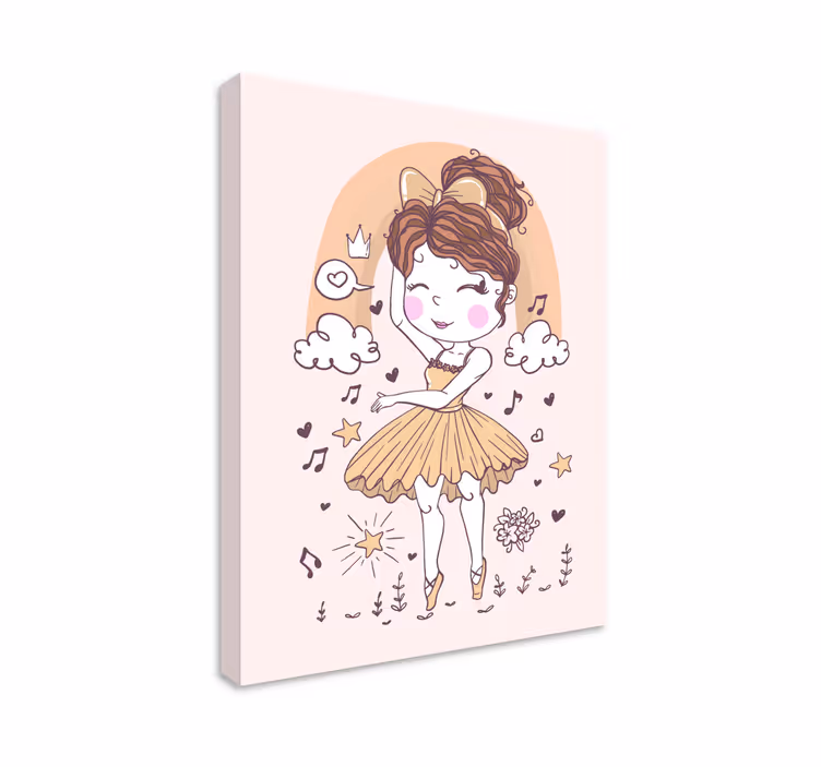 Kanvas barn ballettdansare glädje - Tenstickers