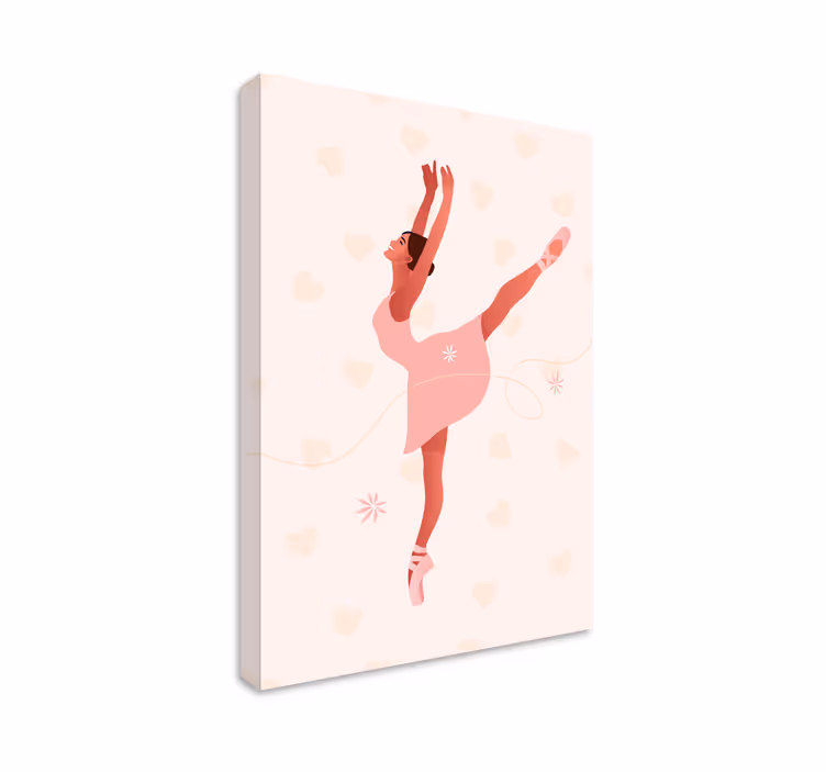 Ballerina med blommor väggduk - Tenstickers