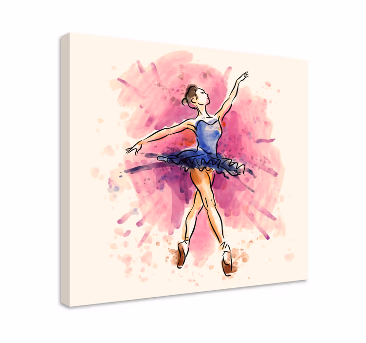 Lila ballerina dansare vägg - Tenstickers