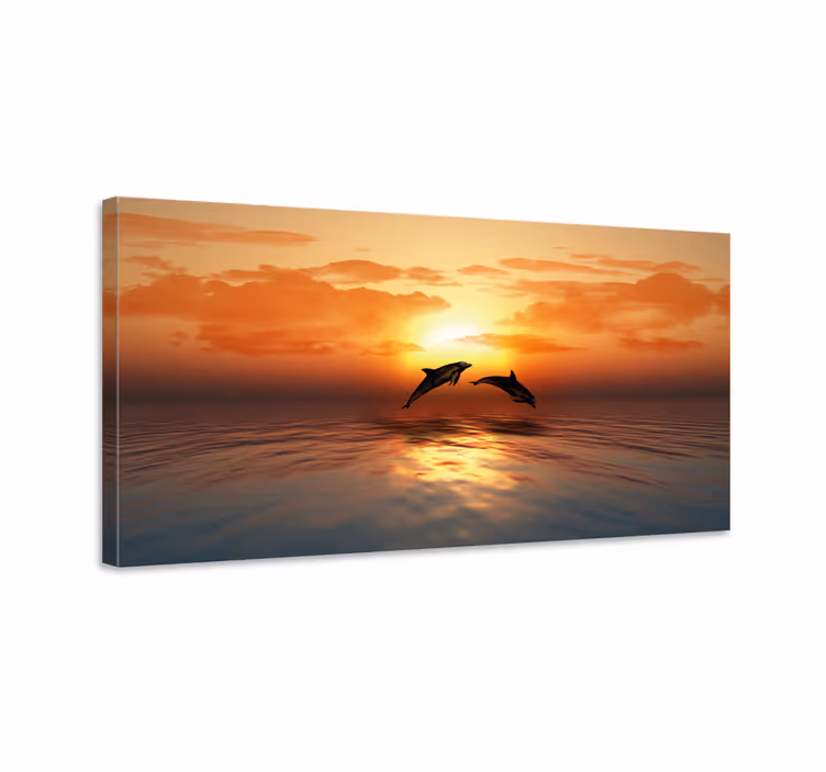 3d-hoppdelfiner kanfasutskrifter - Tenstickers