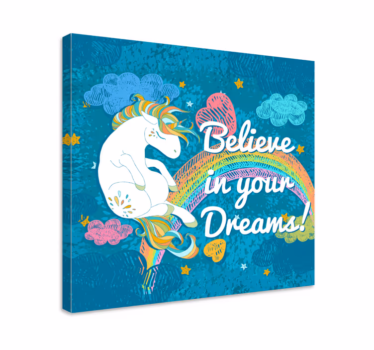Unicorn flerfärgat frase unicorn väggtryck - Tenstickers