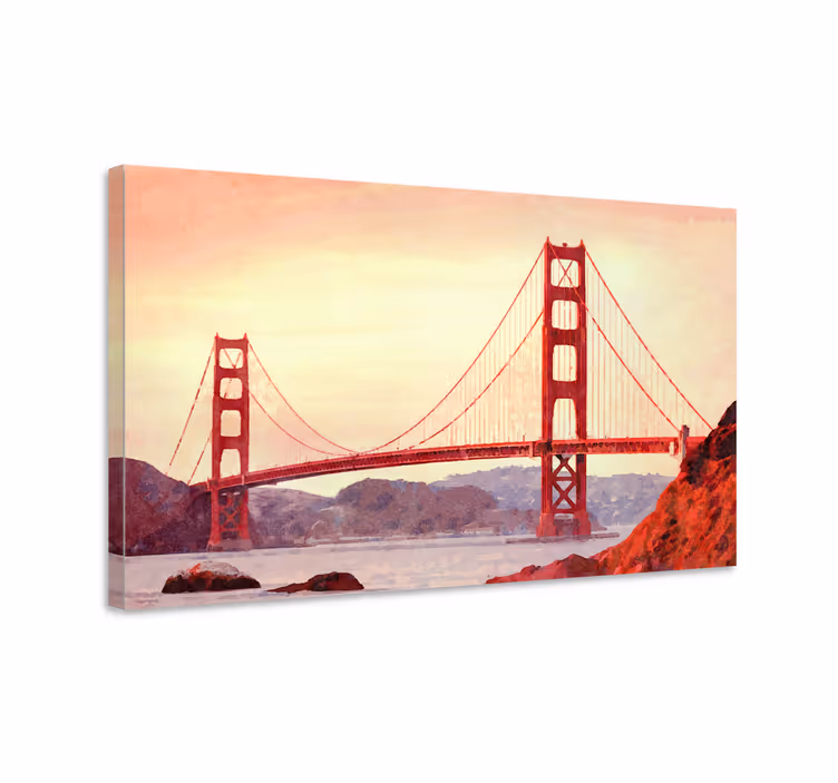Kanvas städer och länder golden gate-bron - Tenstickers