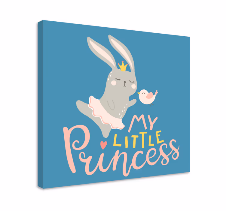 Kanvas hjort söt kanin prinsessa - Tenstickers