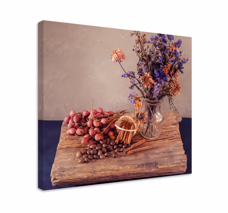 Blommor och druvor fruktduk - Tenstickers