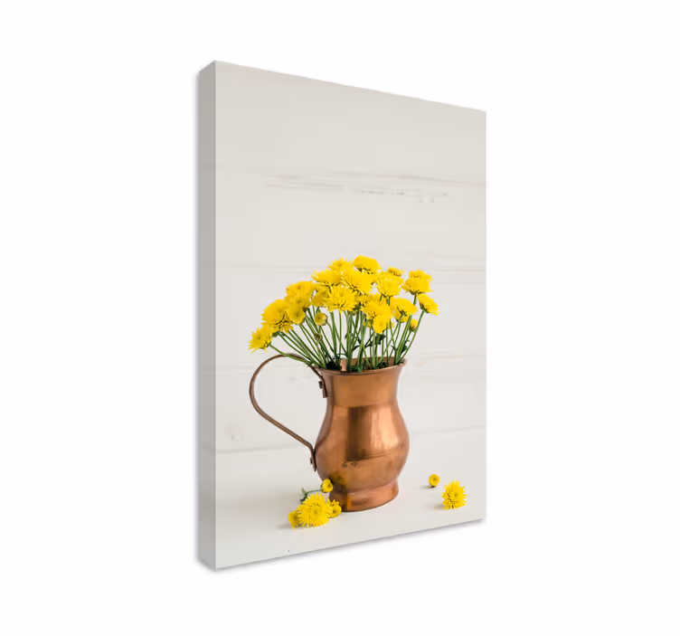 Kanna med gula blommorcanvas tavla - Tenstickers