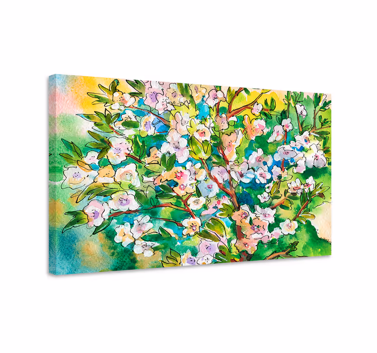 Kanvas blommor och växter blomstrande blomsterutstilling - Tenstickers