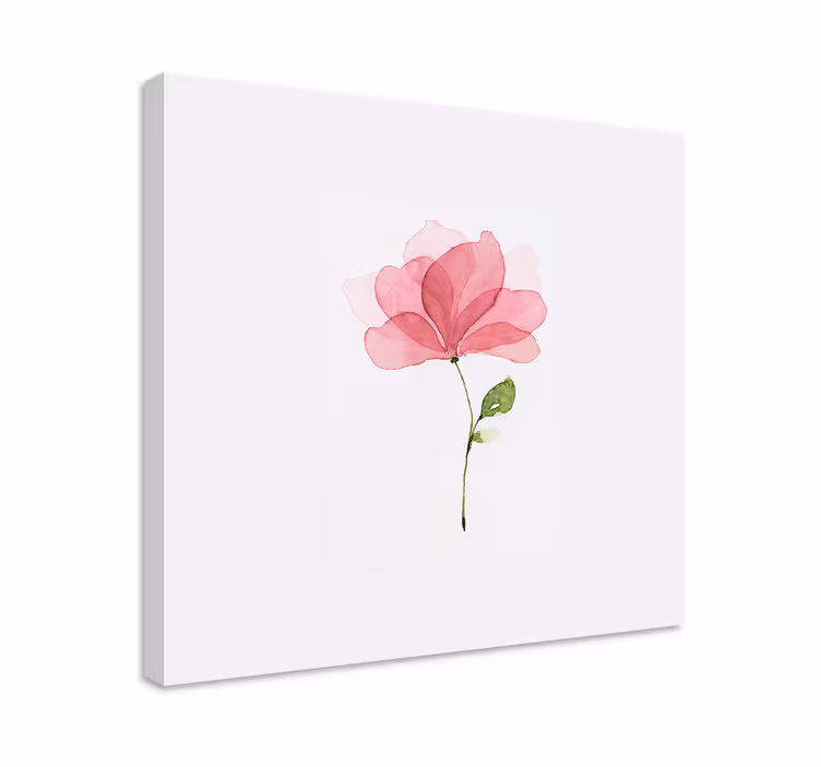 Akvarell rosa blommacanvas tavla tryck - Tenstickers
