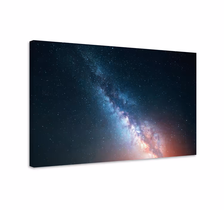 Star sky blue night modern canvas wall art - Tenstickers