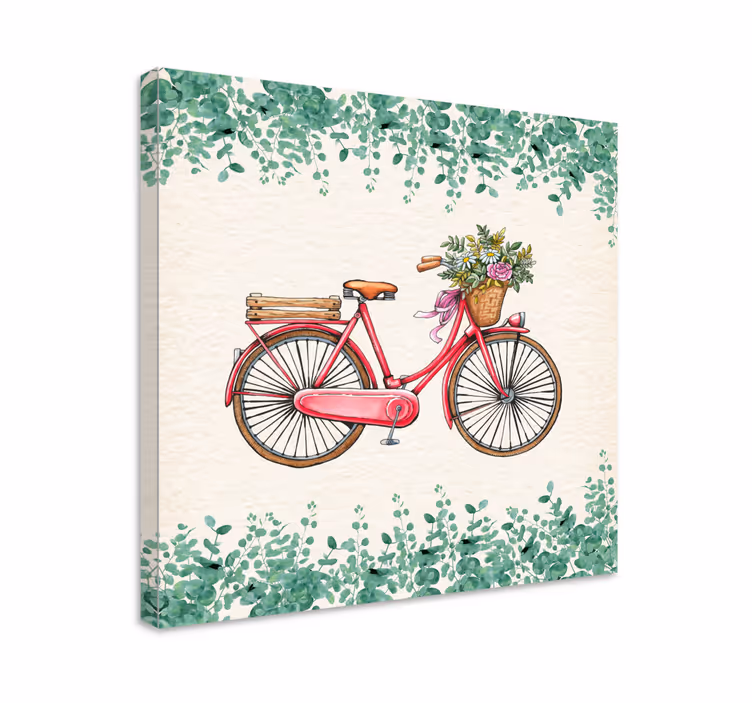Rustik vintage cykel rustikcanvas tavla konst - Tenstickers