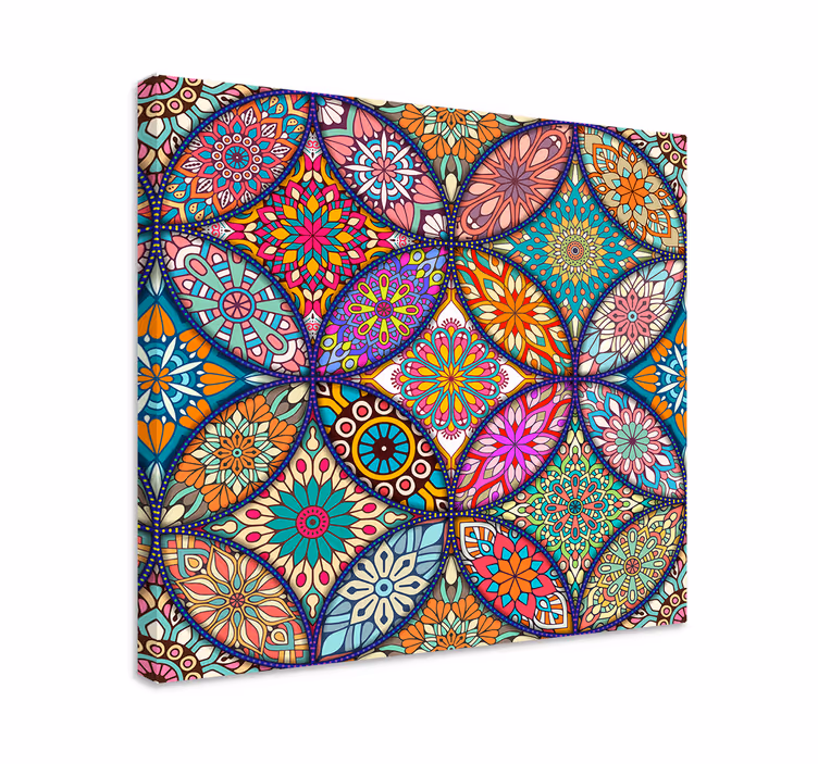 Färgstarka mandalas canvas canvas tavla - Tenstickers