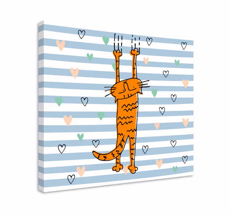 Kanvas katter lekfull orange katt - Tenstickers