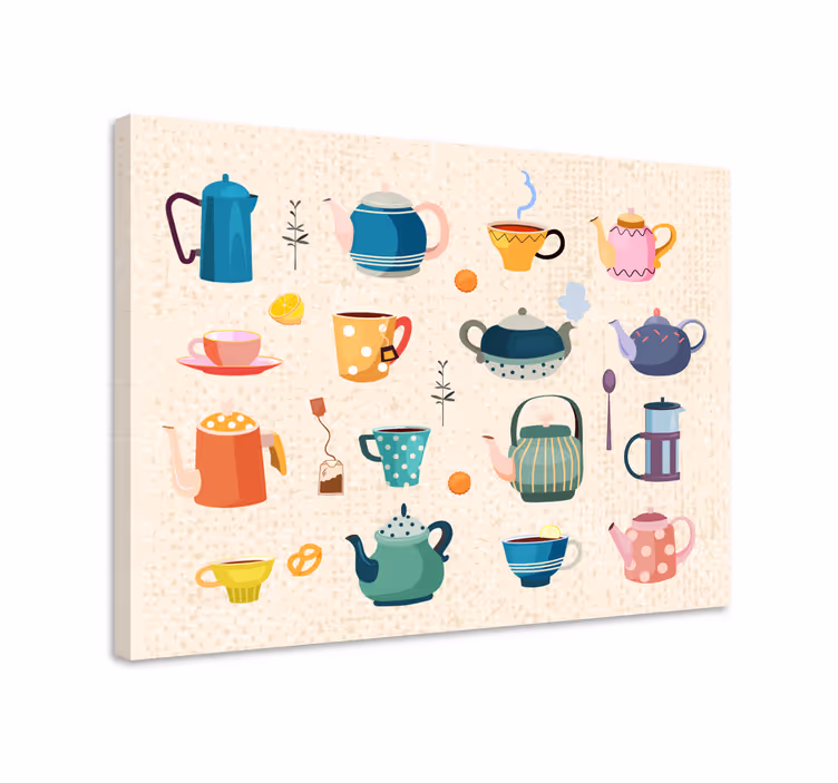 Vintage kök te retrocanvas tavla konst - Tenstickers