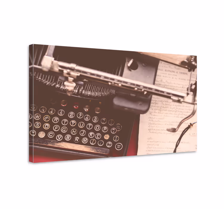 Kanvas frukter vintage skrivmaskinsnycklar - Tenstickers