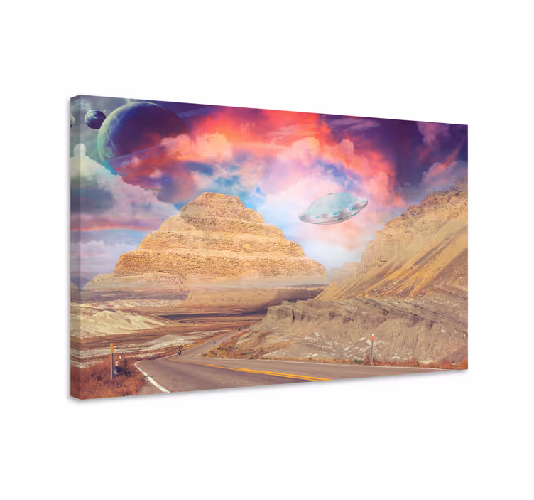 Kanvas dekoration mysterious mountain landscape - Tenstickers