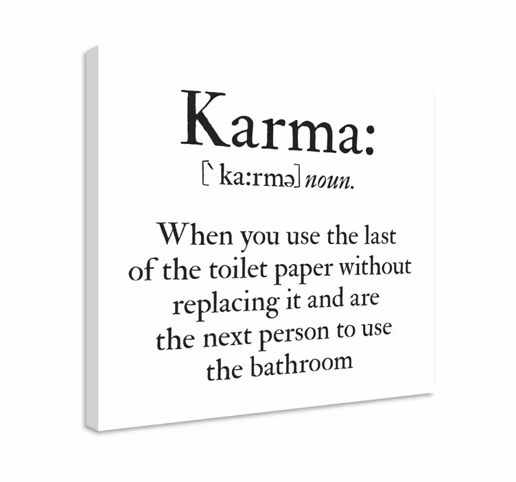 Bad roligt karma badrumcanvas tavla konst - Tenstickers