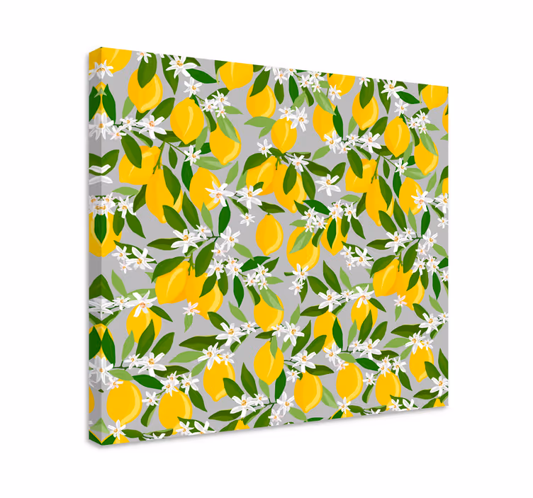Citron träd mönster fruktcanvas tavla - Tenstickers
