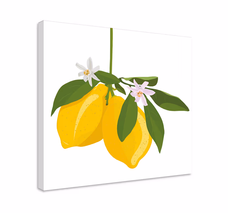 Citron träd fruktcanvas tavla konst - Tenstickers