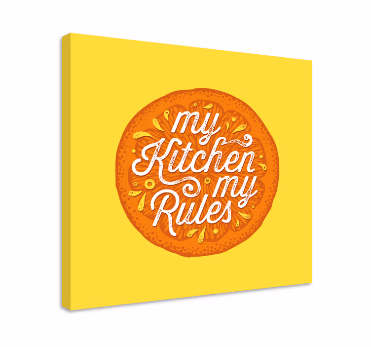 Orange hand rita kök fruktcanvas tavla - Tenstickers