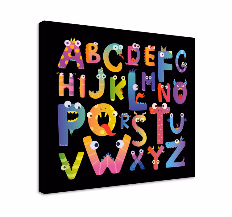 Kanvas abc och bokstäver monströsa alfabettecken - Tenstickers