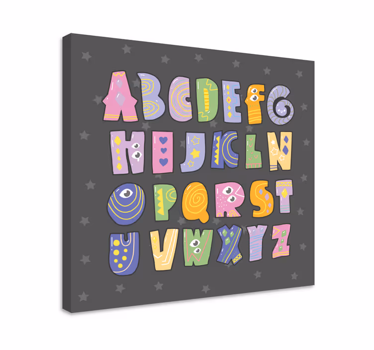 Kanvas abc och bokstäver lekfulla alfabetet - Tenstickers