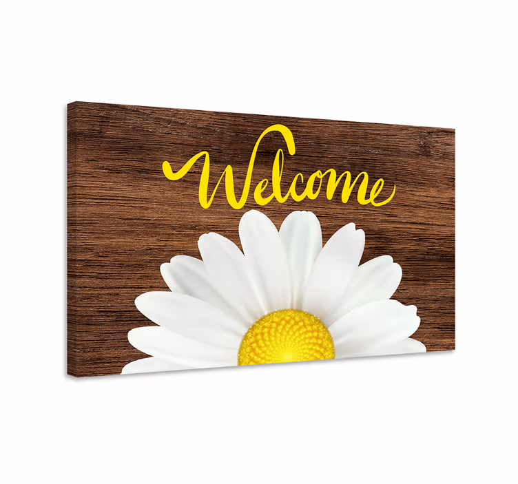 Kanvas blommor och växter lysande daisy hälsning - Tenstickers