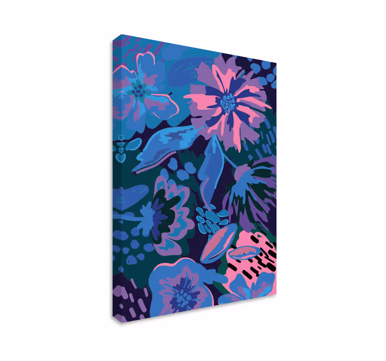 Kanvas blommor och växter abstrakt design - Tenstickers