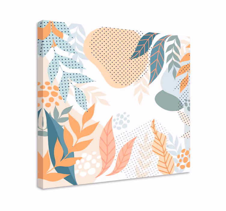 Kanvas blommor och växter med botaniska bladmönster - Tenstickers