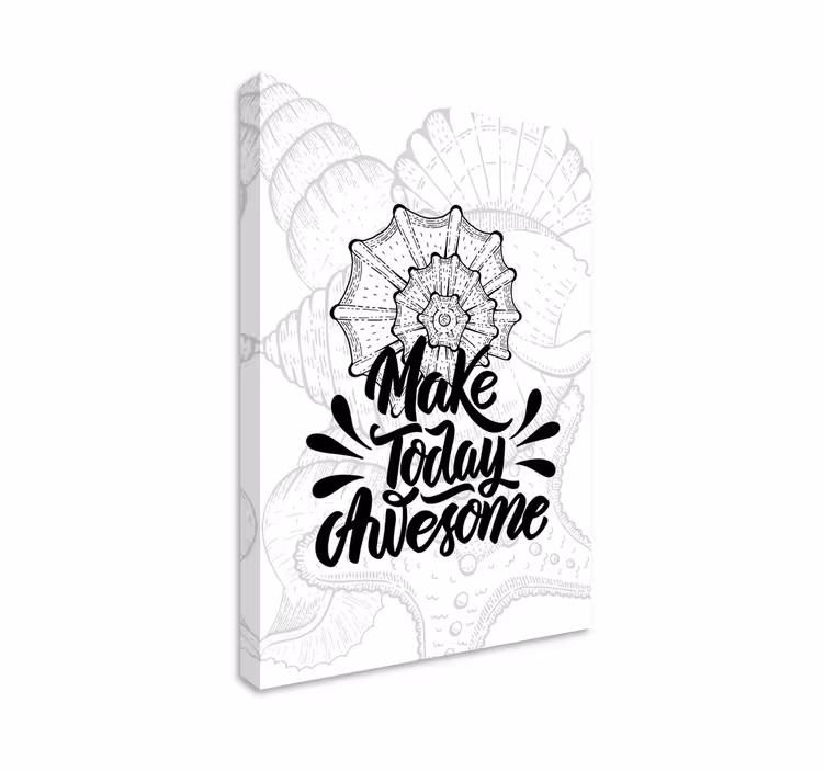 Marint liv och snäckskal motiverandecanvas tavla - Tenstickers