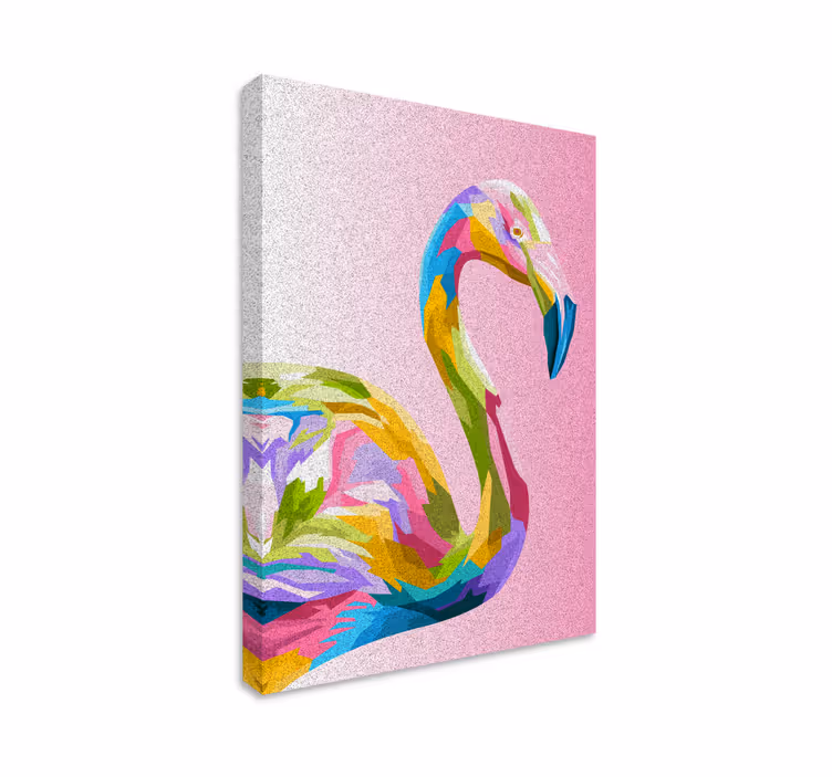 Flamingo konst fjädercanvas tavla canvas tavla - Tenstickers