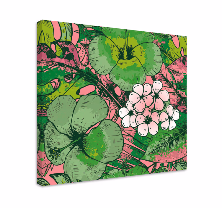 Kanvas blommor och växter botaniskt blomsterarrangemang - Tenstickers