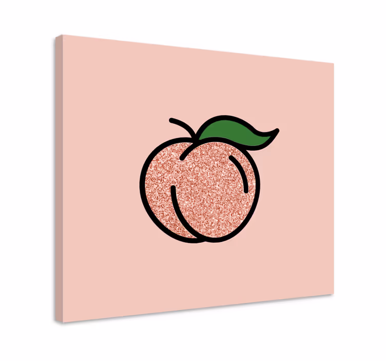 Kanvas frukter skinande persikoillustration - Tenstickers