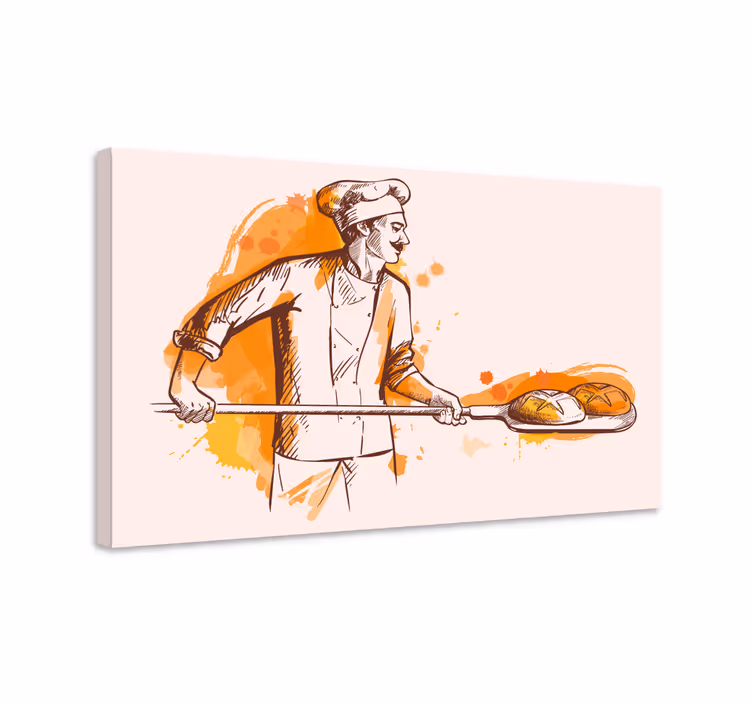 Kanvas frukter baker håller bröd - Tenstickers