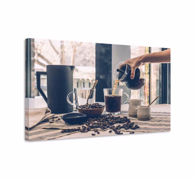 Kaffeuppskänkningsritual Kanvas dekoration - Tenstickers