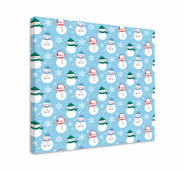 Snögubbe mönster kanvas 3d - Tenstickers