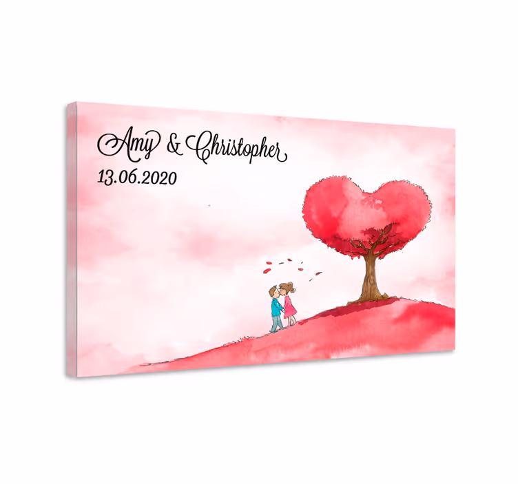 árbol beso anpassningsbar väggkonstduk - Tenstickers