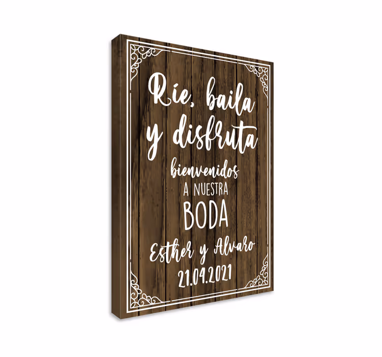 Bienvenidos en nuestra boda väggkonstduk - Tenstickers