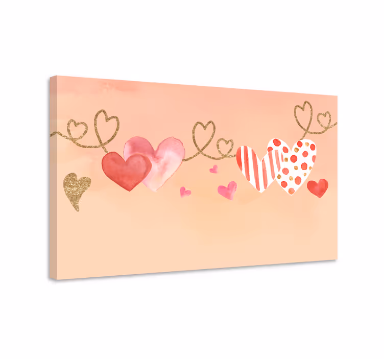 Kanvas blommor och växter hjärtats band koppling - Tenstickers