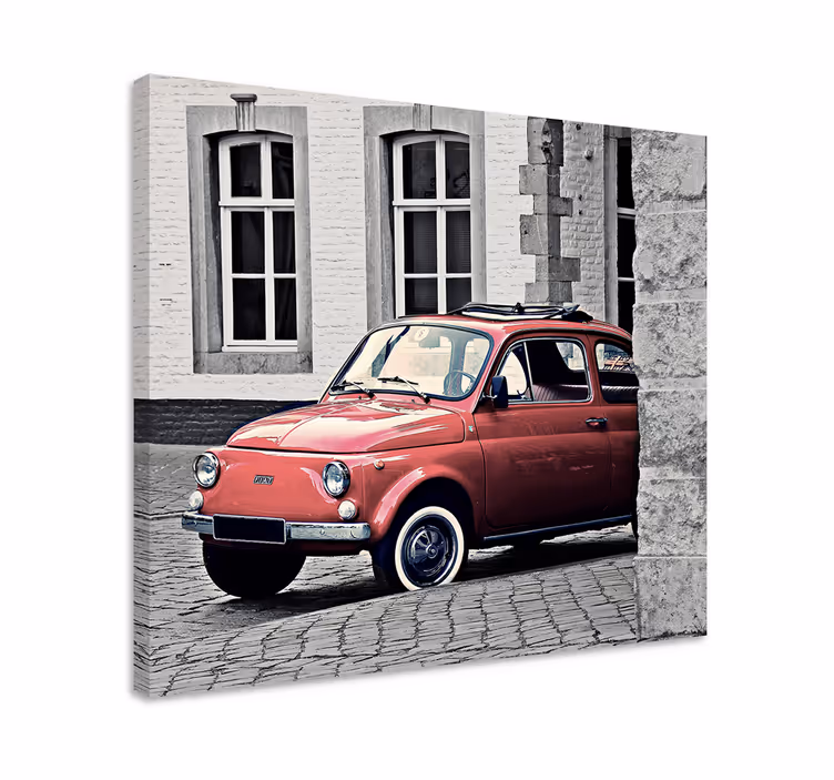 Vintage gammal platt 500 retrocanvas tavla konst - Tenstickers